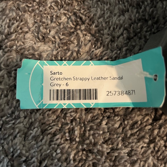 Franco Sarto Gretchen strappy leather sandal gray. Mislabeled 6… really size 9.5 - Picture 2 of 9